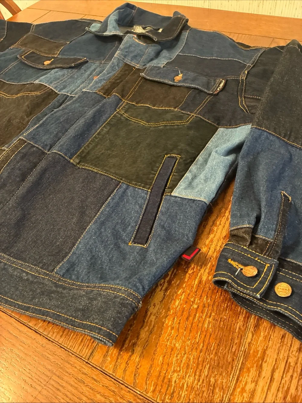 Vintage FUBU Patchwork Denim Jacket Men’s XL Trucker Coat Suede 1990’s